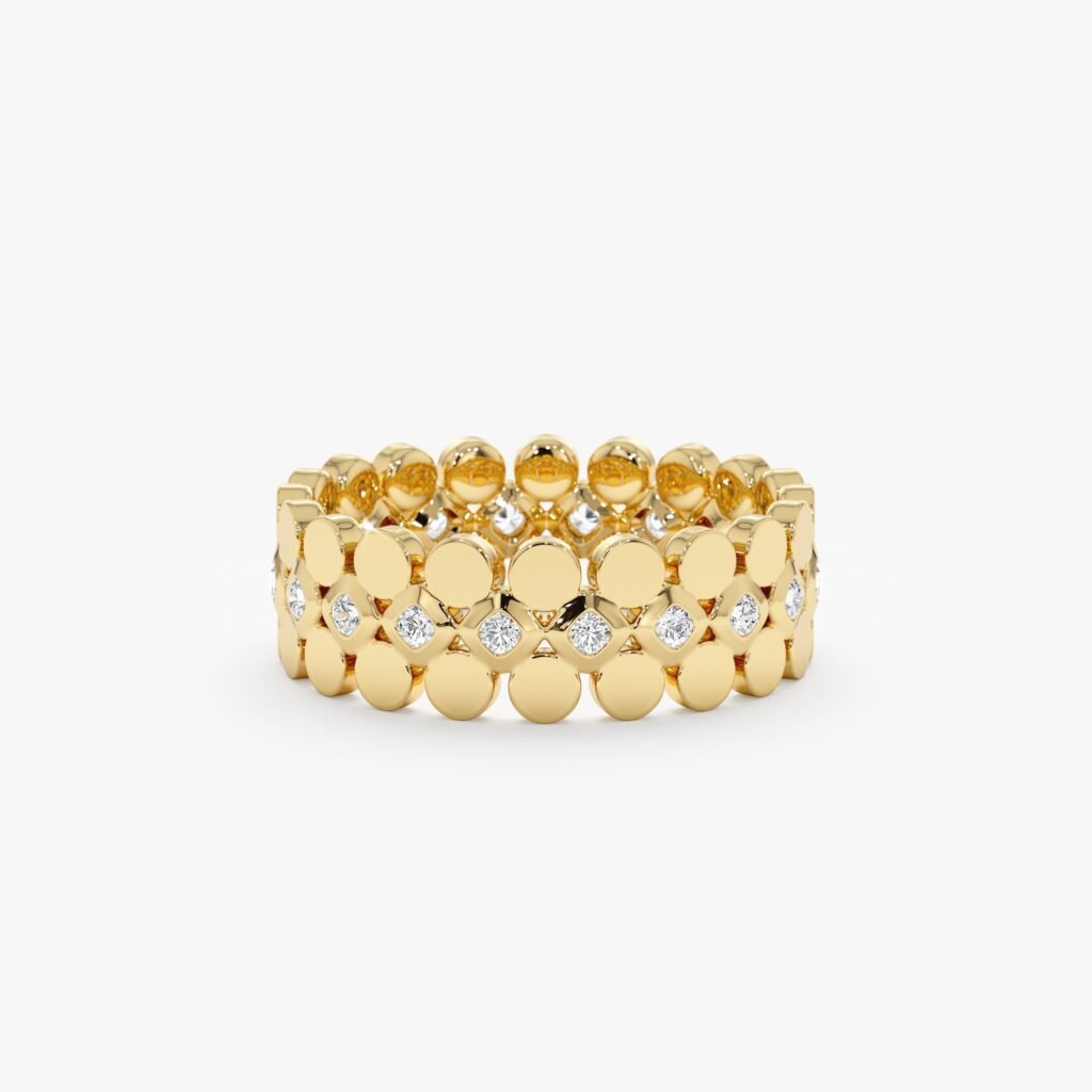 Flat Bead Diamond Eternity Ring