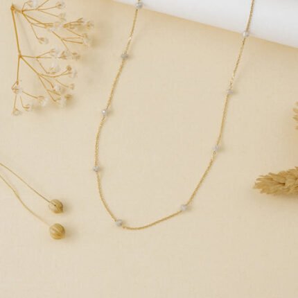 Grey Diamond Station Necklace