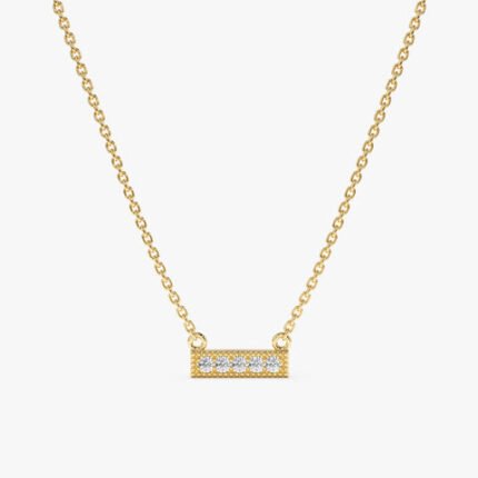 Minimalistic Design Natural Diamond Bar Necklace