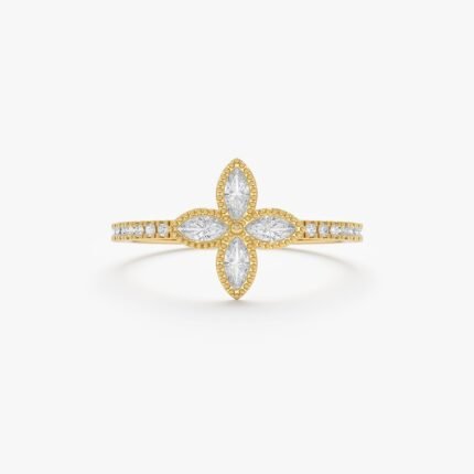 Natural Diamond Clover Ring