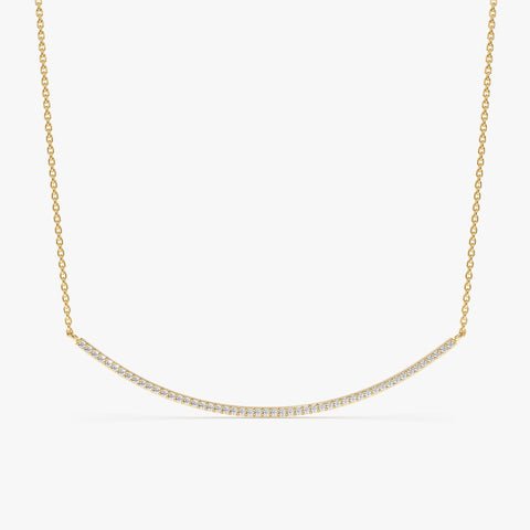 Natural Diamond Sleek Curved Bar Necklace, Ava Natural Diamond Sleek Curved Bar Necklace