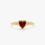 Natural Garnet Heart Ring