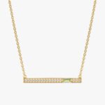 Peridot Diamond Bar Necklace