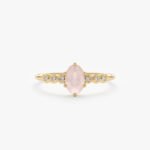 Rose Quartz and Diamond Engagement Ring