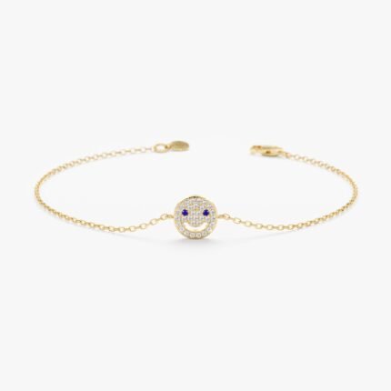 Sapphire Diamond Happy Face Bracelet