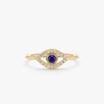 Sapphire & Pavé Diamond Evil Eye Ring