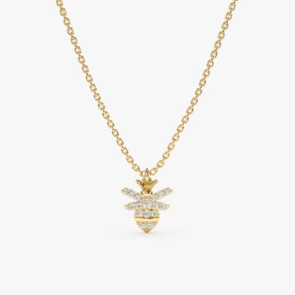 纯金钻石大黄蜂项链
