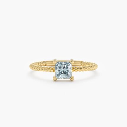 Square Aquamarine Ring