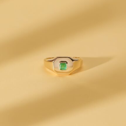 Square Emerald Signet Ring