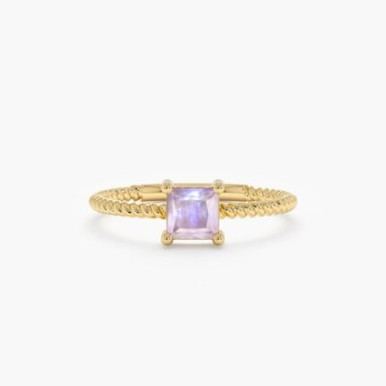 Square Moonstone Ring