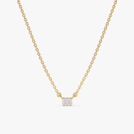 Triple Baguette Diamond Necklace
