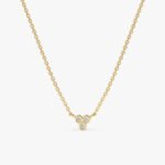 Triple Diamond Cluster Necklace