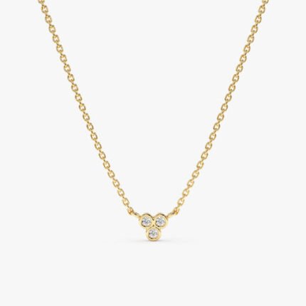 Triple Diamond Cluster Necklace