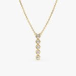Vertical Diamond Bezel Bar Necklace