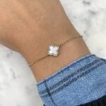 0.07Ct Diamond & 0.40Ct Mother Of Pearl Clover Bracelet - Image 4