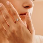 14K Solid Gold Natural Diamond and Sapphire Hamsa Ring - Image 5