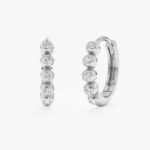 Diamond Bezel Hoop Earrings - 图片 2