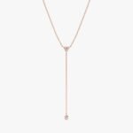 Natural Diamond Lariat Bar Necklace - Image 4