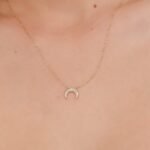 Natural Diamond Crescent Horn Necklace - Image 6