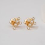 Natural Diamond Cross Stud Earrings