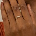 14K Solid Gold Natural Diamond Crown Nesting Ring - 图片 5