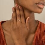 14K Solid Gold Natural Diamond Crown Nesting Ring - 图片 4