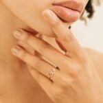 14K Solid Gold Natural Diamond Cursive Love Ring - Image 5