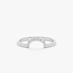 14K Solid Gold Natural Diamond Curved Nesting Ring - Image 2