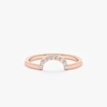 14K Solid Gold Natural Diamond Curved Nesting Ring - Image 6