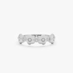 14K Solid Gold Natural Diamond Daisy Ring - Image 2