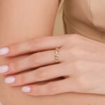 14K Solid Gold Natural Diamond Daisy Ring - Image 4