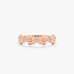 14K Solid Gold Natural Diamond Daisy Ring - Image 3