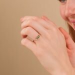 14K Solid Gold Natural Diamond Emerald Tiara Ring - Image 6