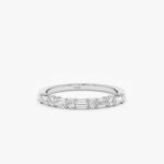14K Solid Gold Natural Diamond Half Eternity Band - 图片 2