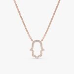 Diamond Hamsa Cutout Necklace - 图片 4