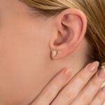 Natural Diamond Hamsa Stud Earrings - 图片 3