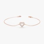 Diamond Heart Outline Bracelet - Image 3