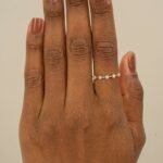 18K Solid Gold Natural Diamond Hexagon Ring - Image 5