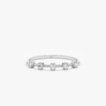 18K Solid Gold Natural Diamond Hexagon Ring - Image 2