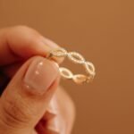 14K Solid Gold Natural Diamond Infinity, Eternity Ring - 图片 4