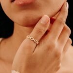 14K Solid Gold Natural Diamond Infinity, Eternity Ring - 图片 3
