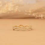 14K Solid Gold Natural Diamond Infinity, Eternity Ring - 图片 5
