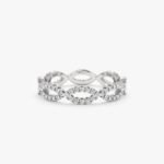 14K Solid Gold Natural Diamond Infinity, Eternity Ring - 图片 2