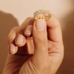 18K Solid Gold Natural Diamond Link Chain Eternity Ring - 图片 6