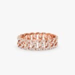 18K Solid Gold Natural Diamond Link Chain Eternity Ring - 图片 3