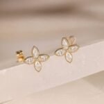 Natural Diamond Marquise Clover Earrings - 图片 3