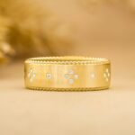 14K Solid Gold Natural Diamond Matte Wedding Ring - Image 4