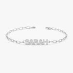 Diamond Name Bracelet with Paperclip Chain - 图片 2