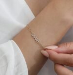Diamond Name Bracelet with Paperclip Chain - 图片 4