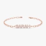 Diamond Name Bracelet with Paperclip Chain - 图片 5
